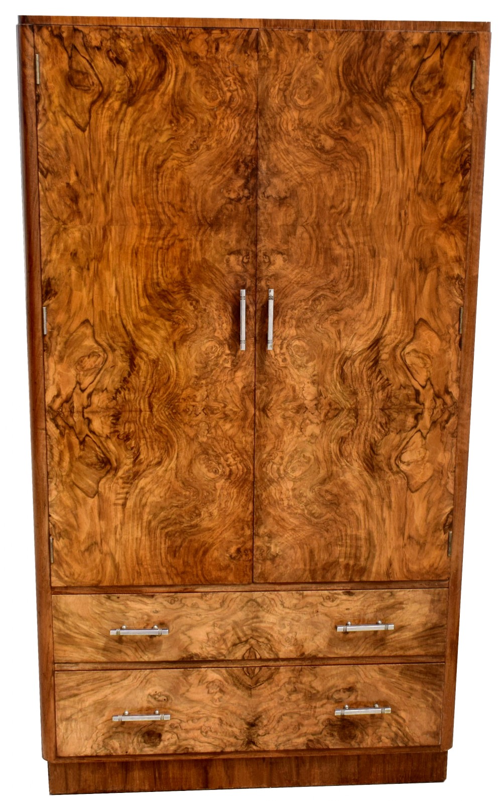 Superb Art Deco Burl Walnut Tallboy, c1930