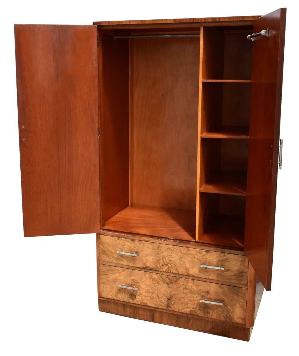 Superb Art Deco Burl Walnut Tallboy, c1930 View VI