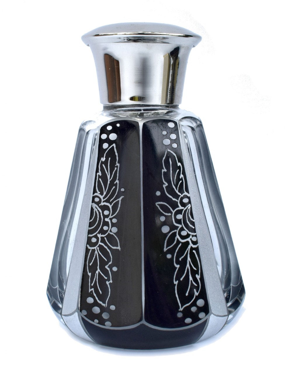 Art Deco Czech Glass Perfume Bottle , Circa 1930