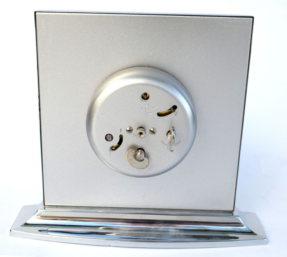 Art Deco Chrome Desk Clock, 1930s  View IV