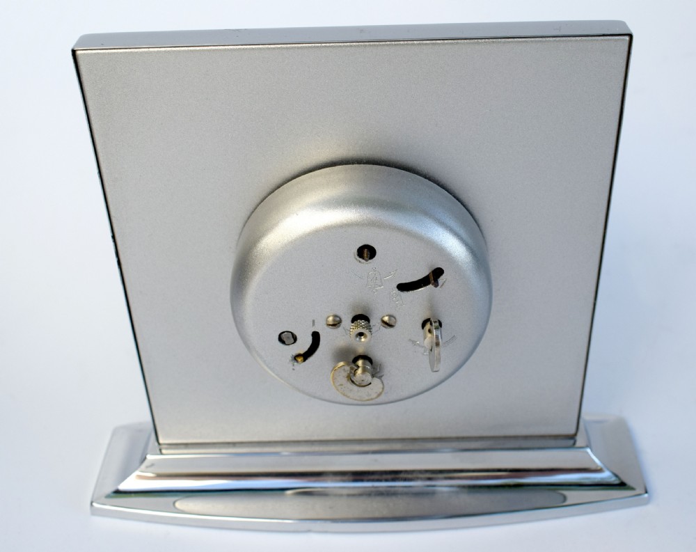 Art Deco Chrome Desk Clock, 1930s  View VII