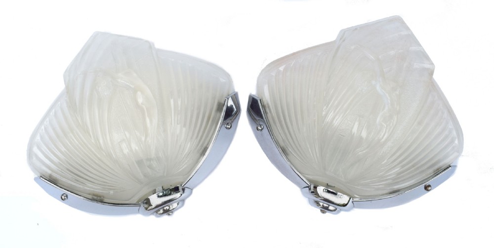 Rare 1930's Art Deco Pair of Nude Female Wall or Sconces Lights View II