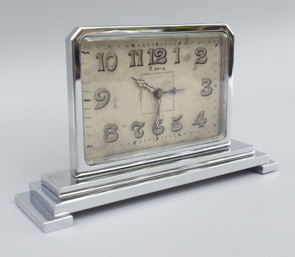 Art Deco 8 Day Chrome Cased Clock , c1930 View II