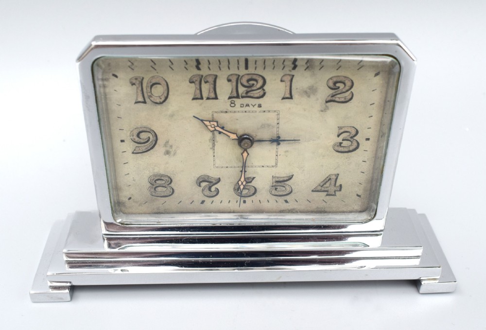 Art Deco 8 Day Chrome Cased Clock , c1930 View III