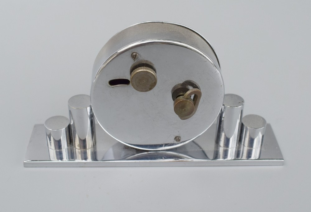 1930's Art Deco Chrome Miniature Clock View IV