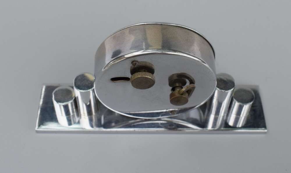 1930's Art Deco Chrome Miniature Clock View VI