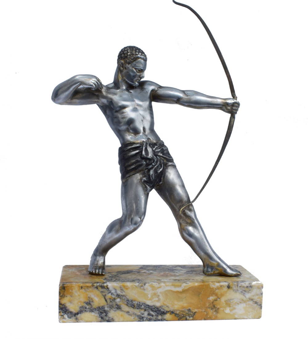 Art Deco Male Spelter Archer, c1930 View IX