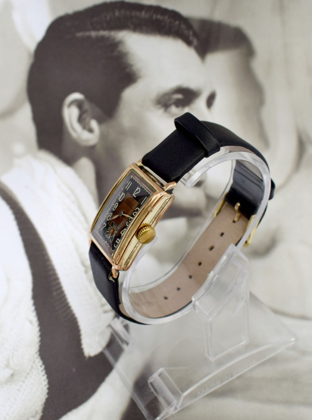 Art Deco Gents Gold Plated Wristwatch By Dorex, Swiss c1930 View IV