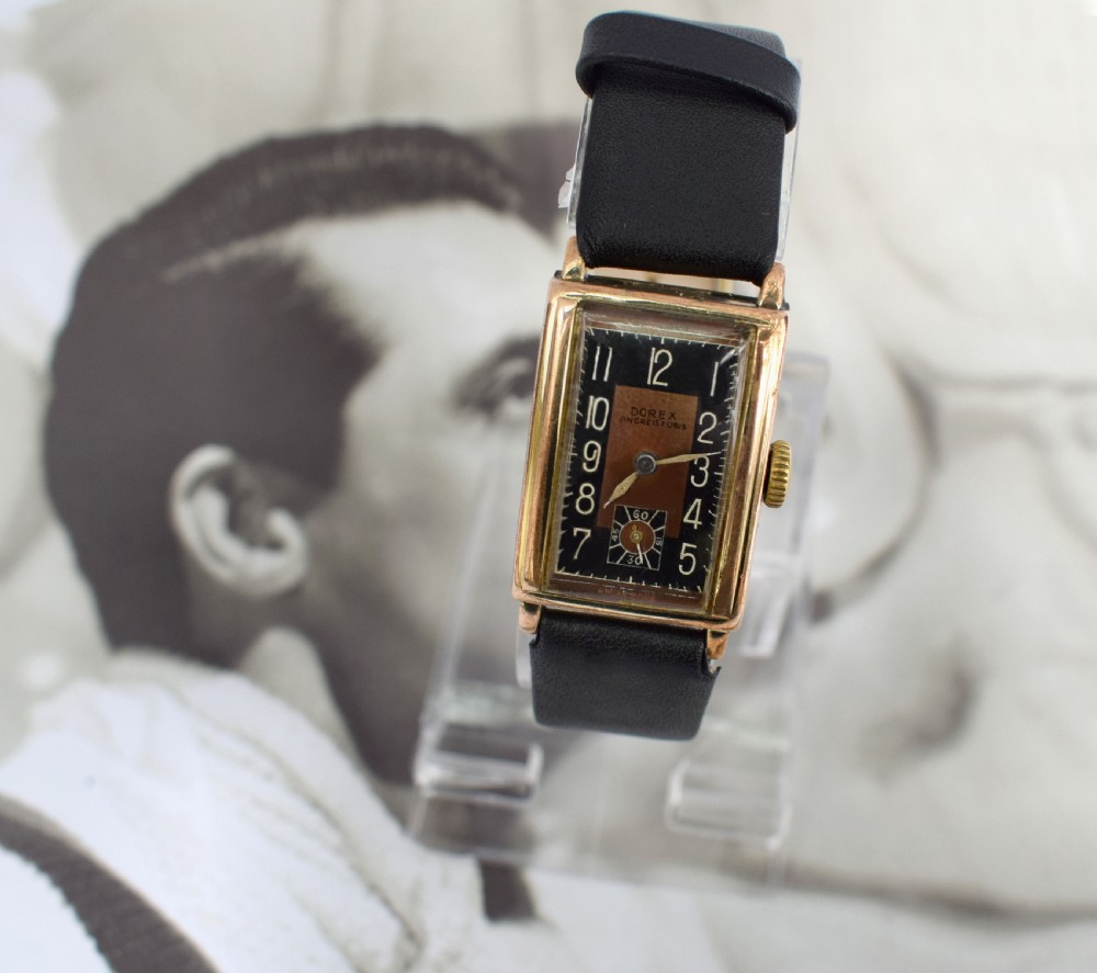 Art Deco Gents Gold Plated Wristwatch By Dorex, Swiss c1930 View XI