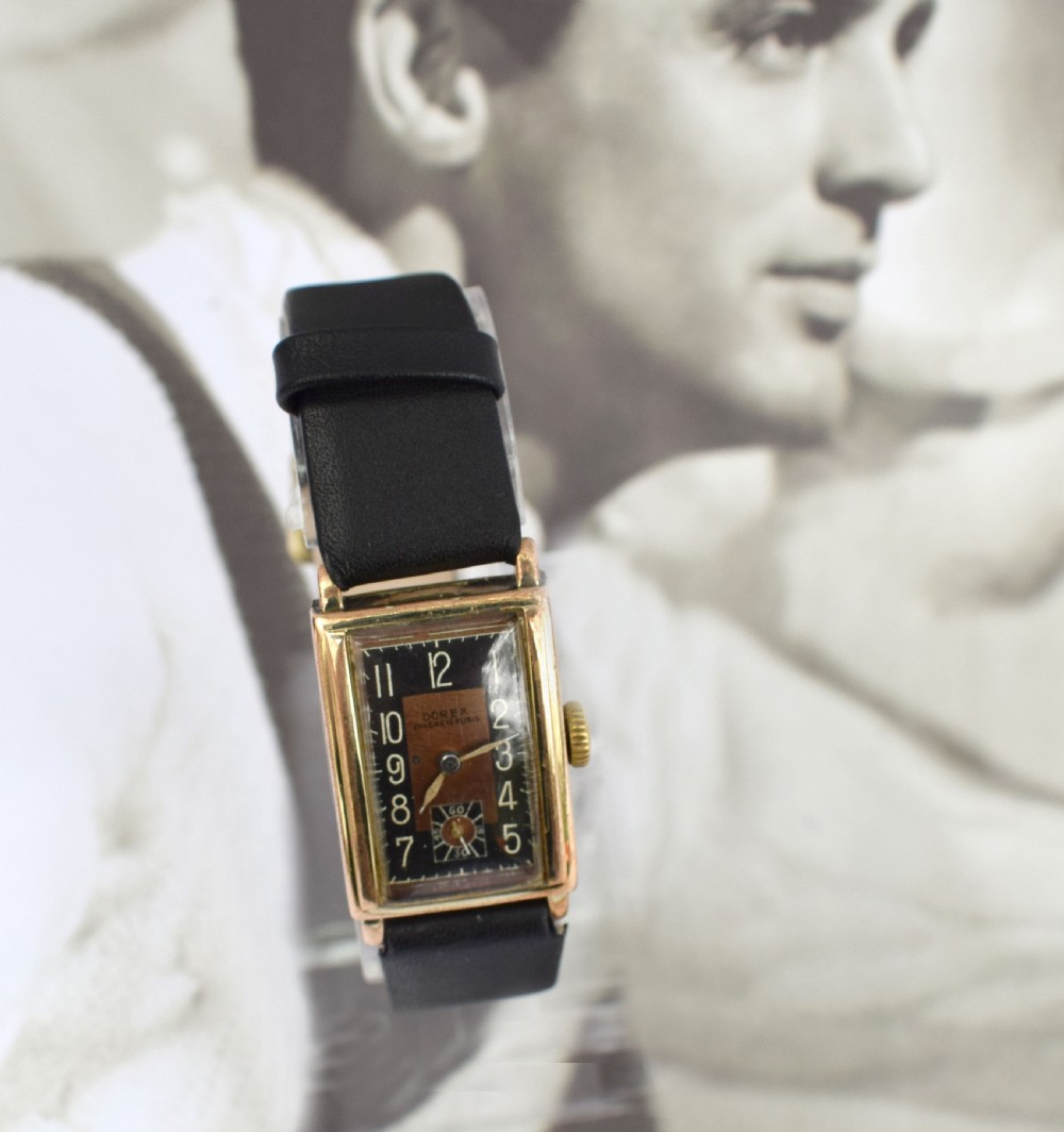 Art Deco Gents Gold Plated Wristwatch By Dorex, Swiss c1930 View XII