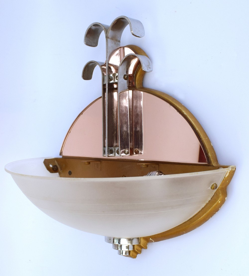 Art Deco Set Of 3 Large Wall Lights, c1930 View IV