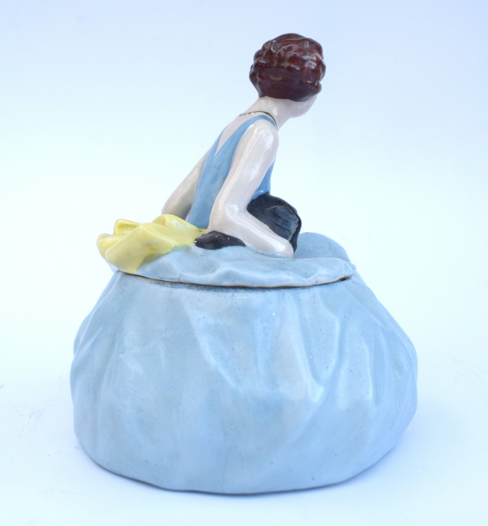 Rare Art Deco Ceramic Trinket Box By Fasold & Stauch, Circa 1930 View IV