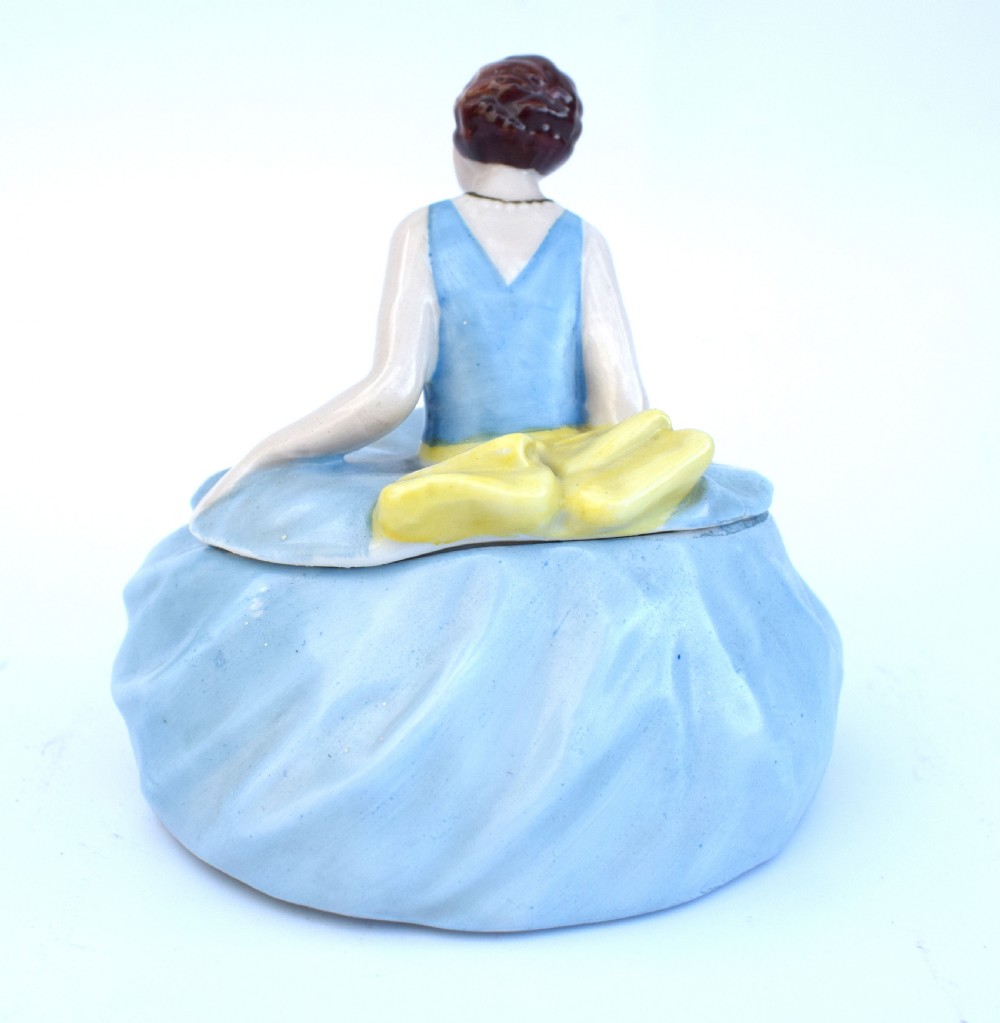 Rare Art Deco Ceramic Trinket Box By Fasold & Stauch, Circa 1930 View V