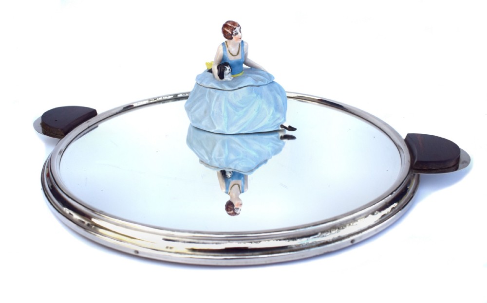 Rare Art Deco Ceramic Trinket Box By Fasold & Stauch, Circa 1930 View X