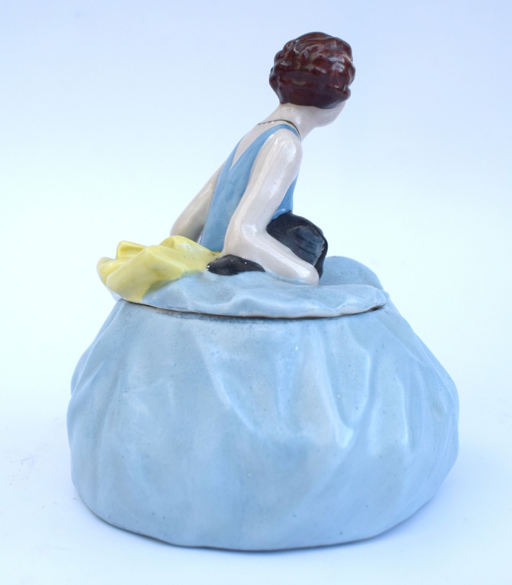 Rare Art Deco Ceramic Trinket Box By Fasold & Stauch, Circa 1930 View XI