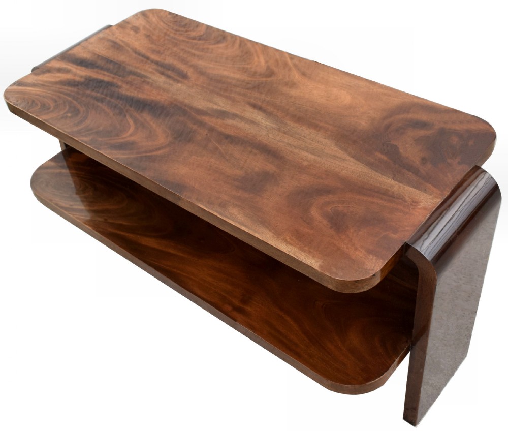 Art Deco Modernist Elongated Walnut Occasional Table, c1930 View III