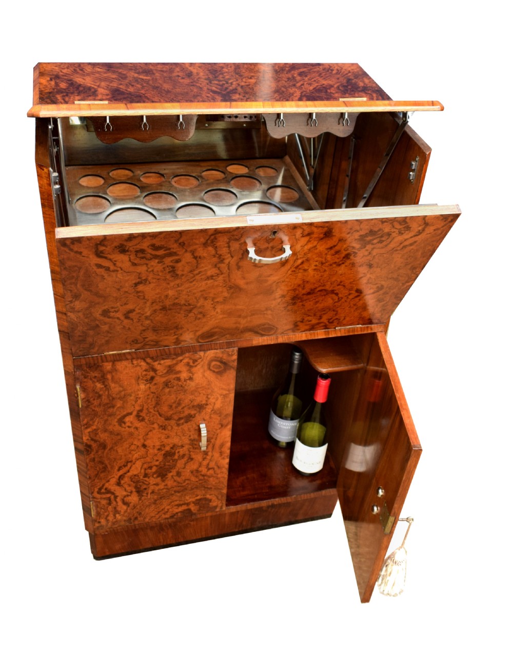 Art Deco Fitted Burr Walnut Cocktail Cabinet, c1930 View II