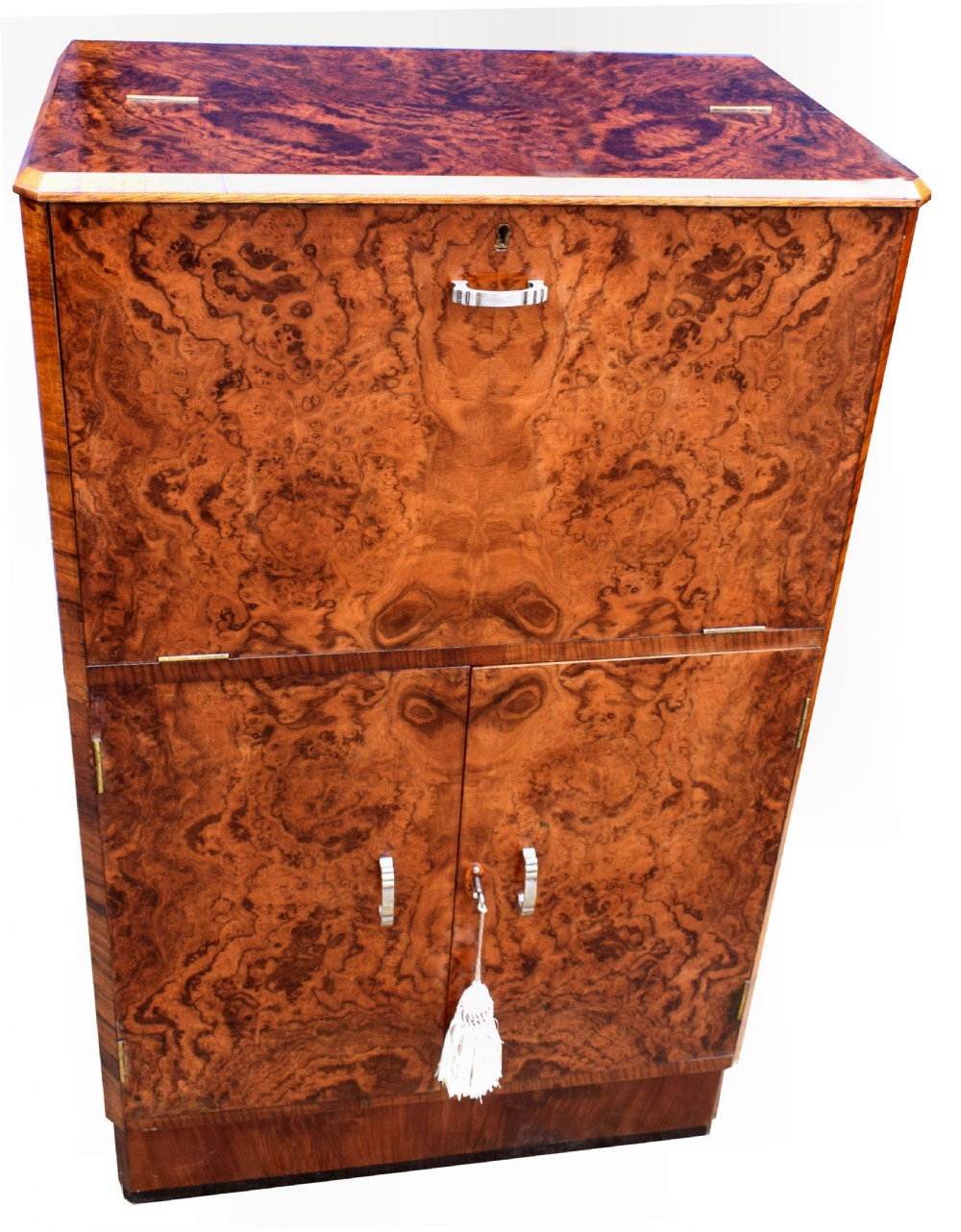Art Deco Fitted Burr Walnut Cocktail Cabinet, c1930 View V