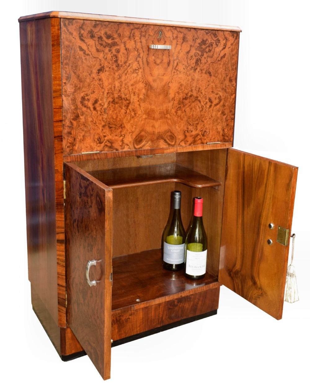 Art Deco Fitted Burr Walnut Cocktail Cabinet, c1930 View VI