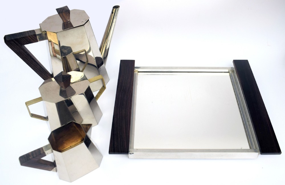 Art Deco Silver Plate & Palisander French Coffee Set, c1930 View III