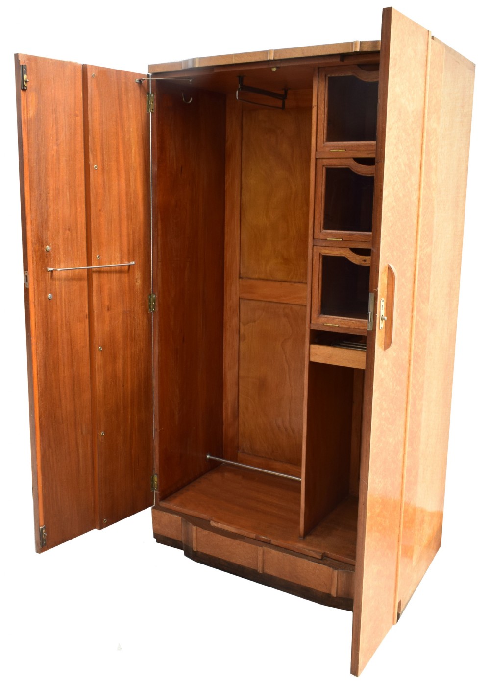 Art Deco Gents Blonde Two Door Maple Wardrobe, c1930 View III