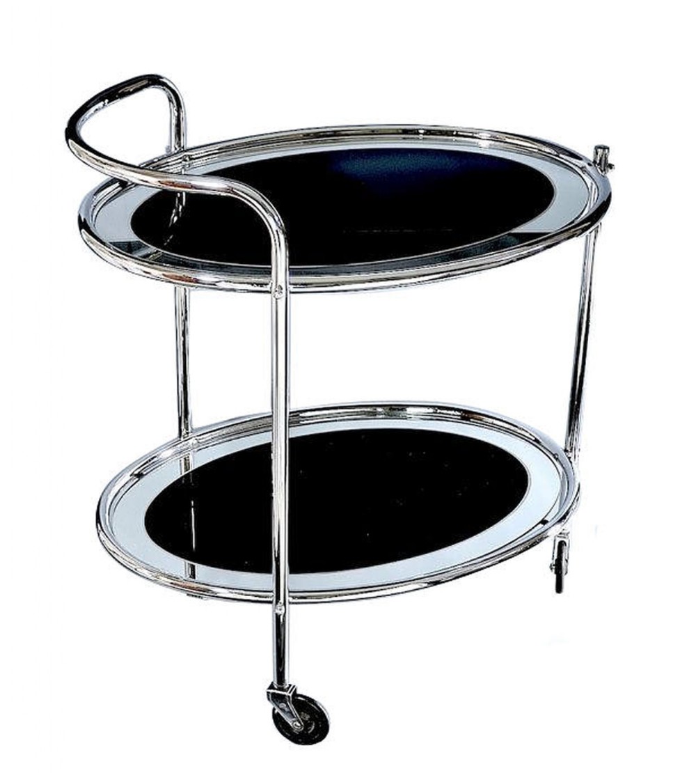 Art Deco Chrome and Mirror Modernist Hostess Trolley , c1930