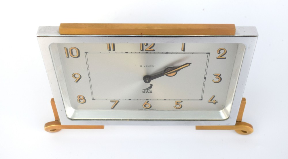 Art Deco French 8 Day Chrome Clock By Jaz, c1930 View II