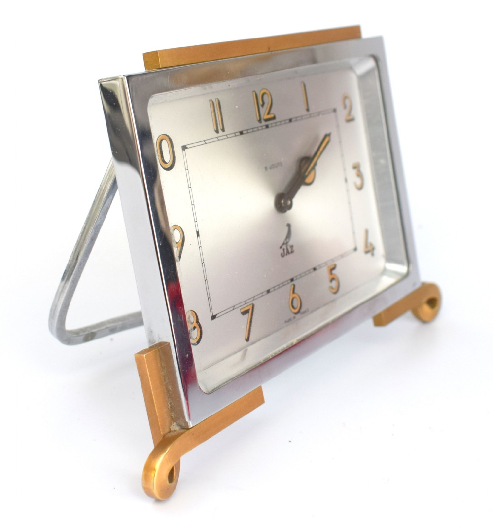 Art Deco French 8 Day Chrome Clock By Jaz, c1930 View III