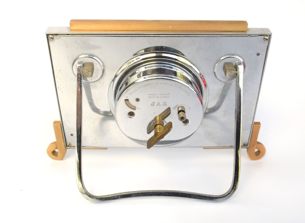 Art Deco French 8 Day Chrome Clock By Jaz, c1930 View V