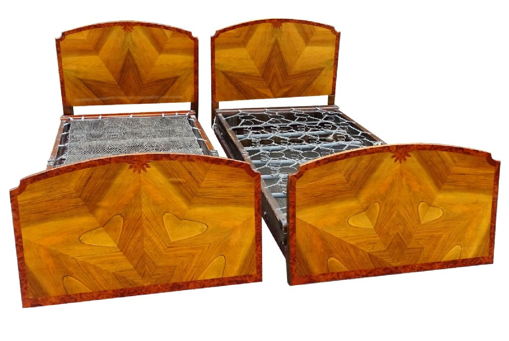 Art Deco 1930s Matching Pair of Single Beds