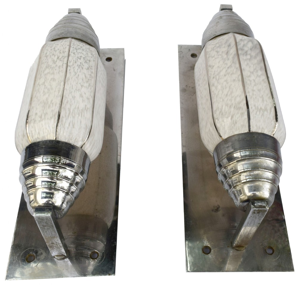 Art Deco Machine Age Bullet Shaped Wall Lights, c1930 View III