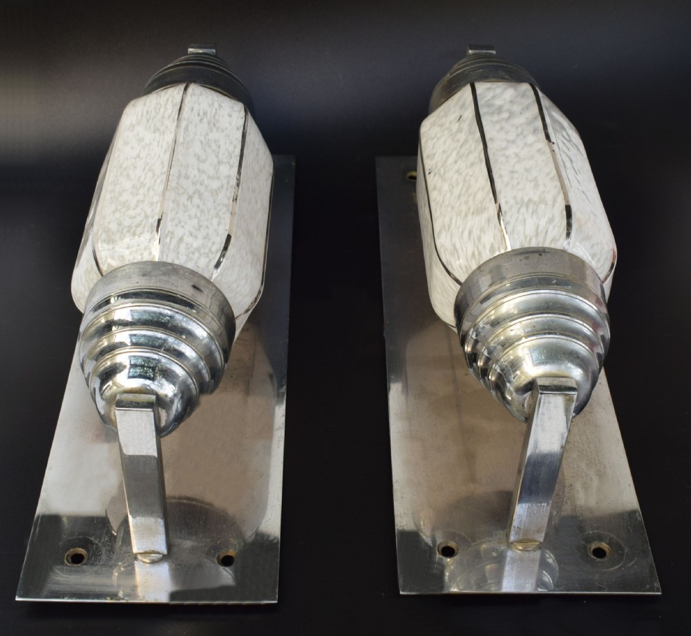 Art Deco Machine Age Bullet Shaped Wall Lights, c1930 View IV