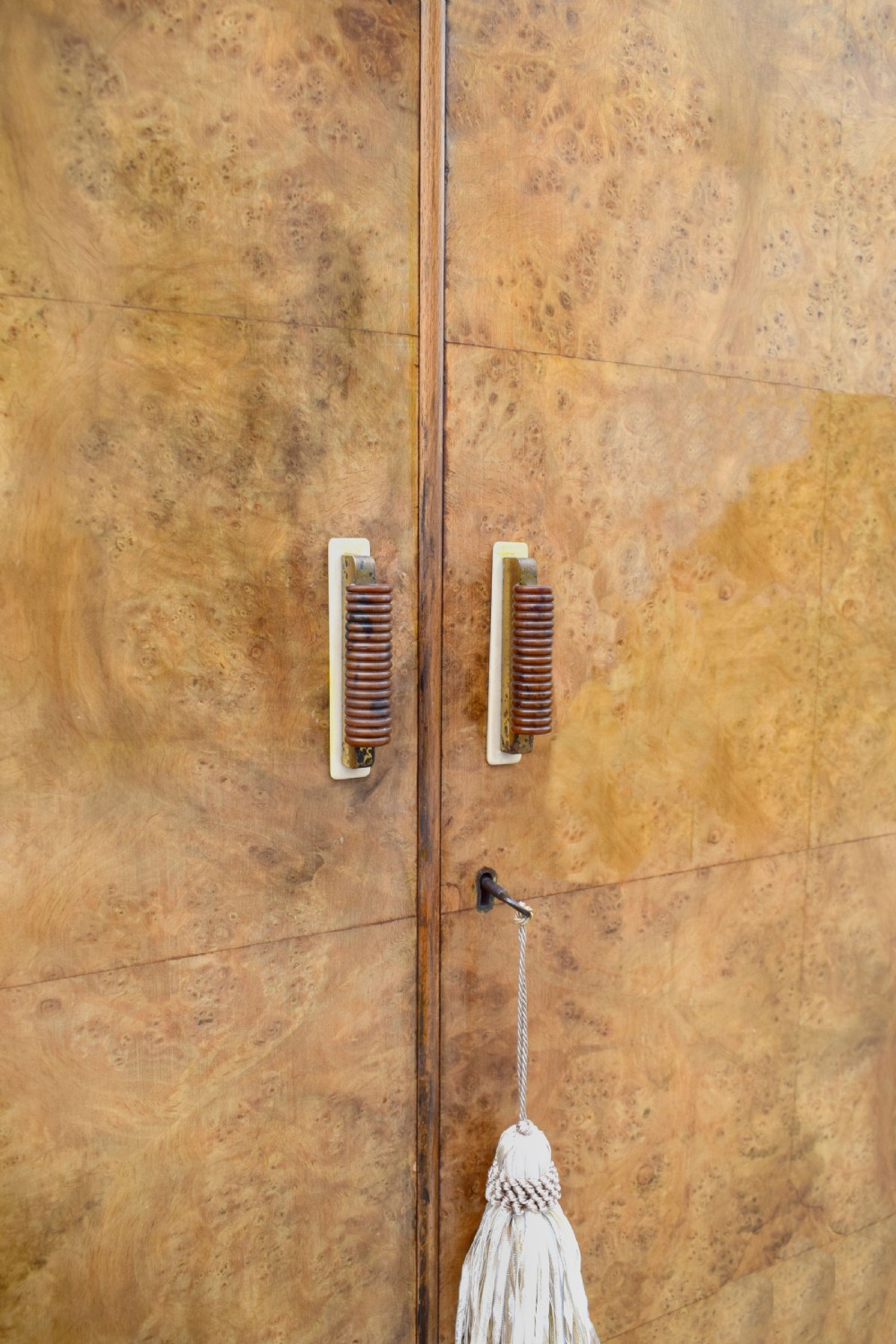 Art Deco Blonde Walnut Tallboy, Circa 1930 View VII