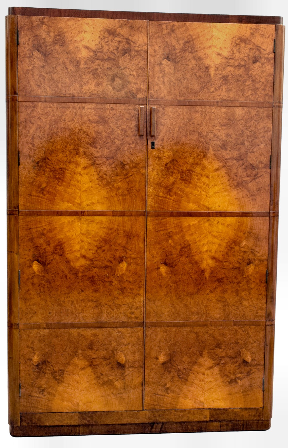 Art Deco Double Figured Walnut Wardrobe, C1930