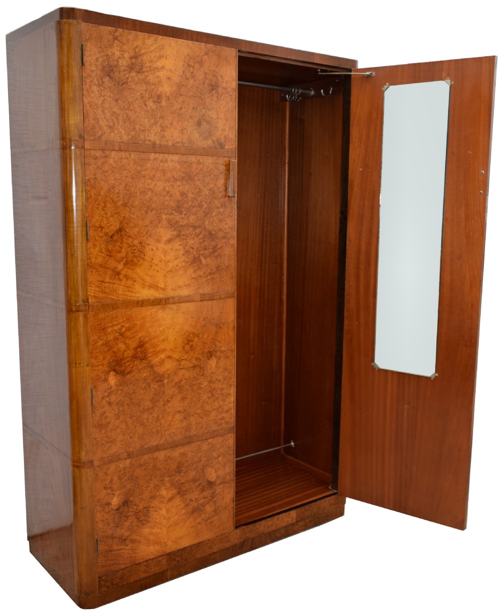 Art Deco Double Figured Walnut Wardrobe, C1930 View II