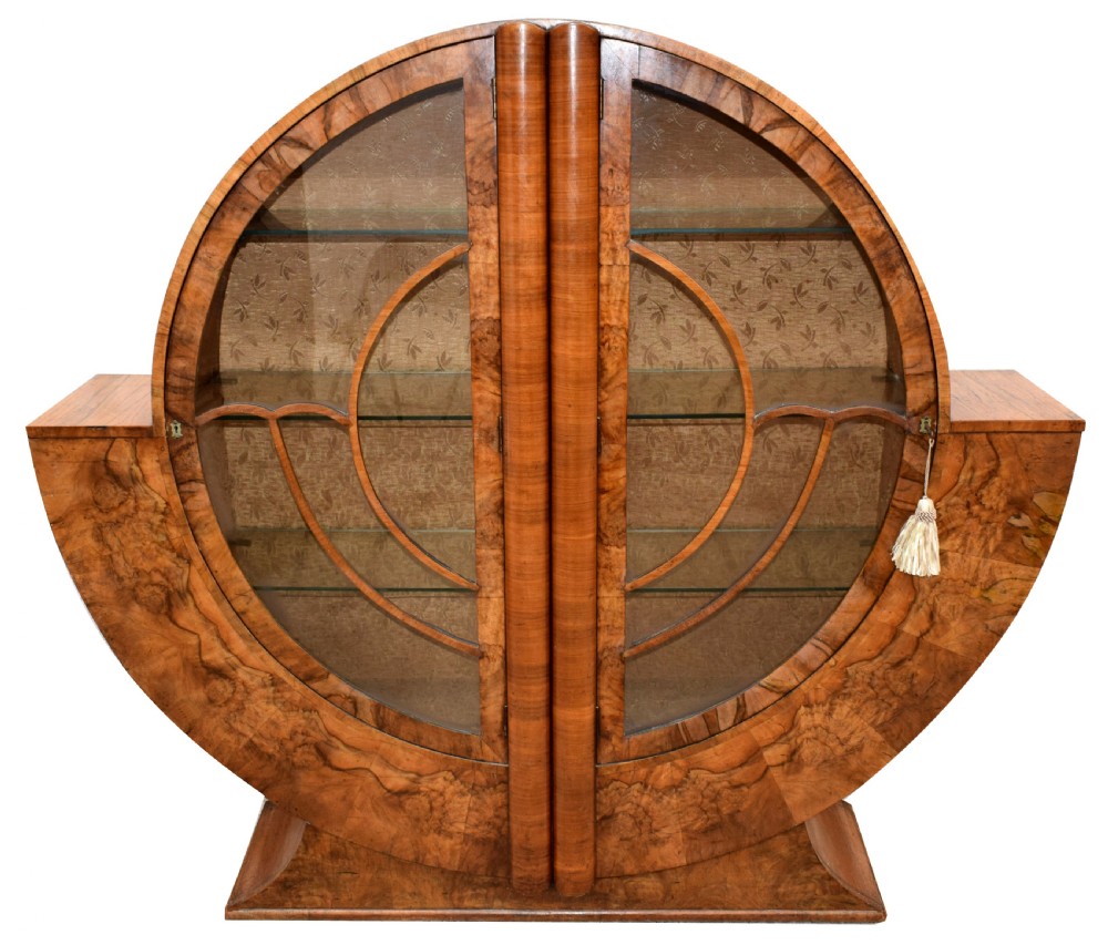 Art Deco Display Cabinet in Walnut, c1930s 