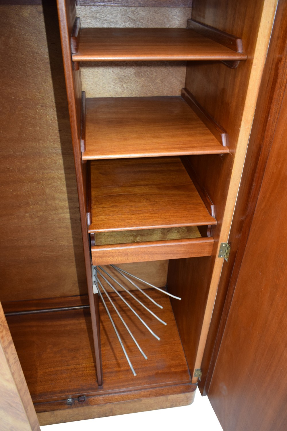 Art Deco Heavily Figured Blonde Walnut Double Wardrobe , c1930 View VI