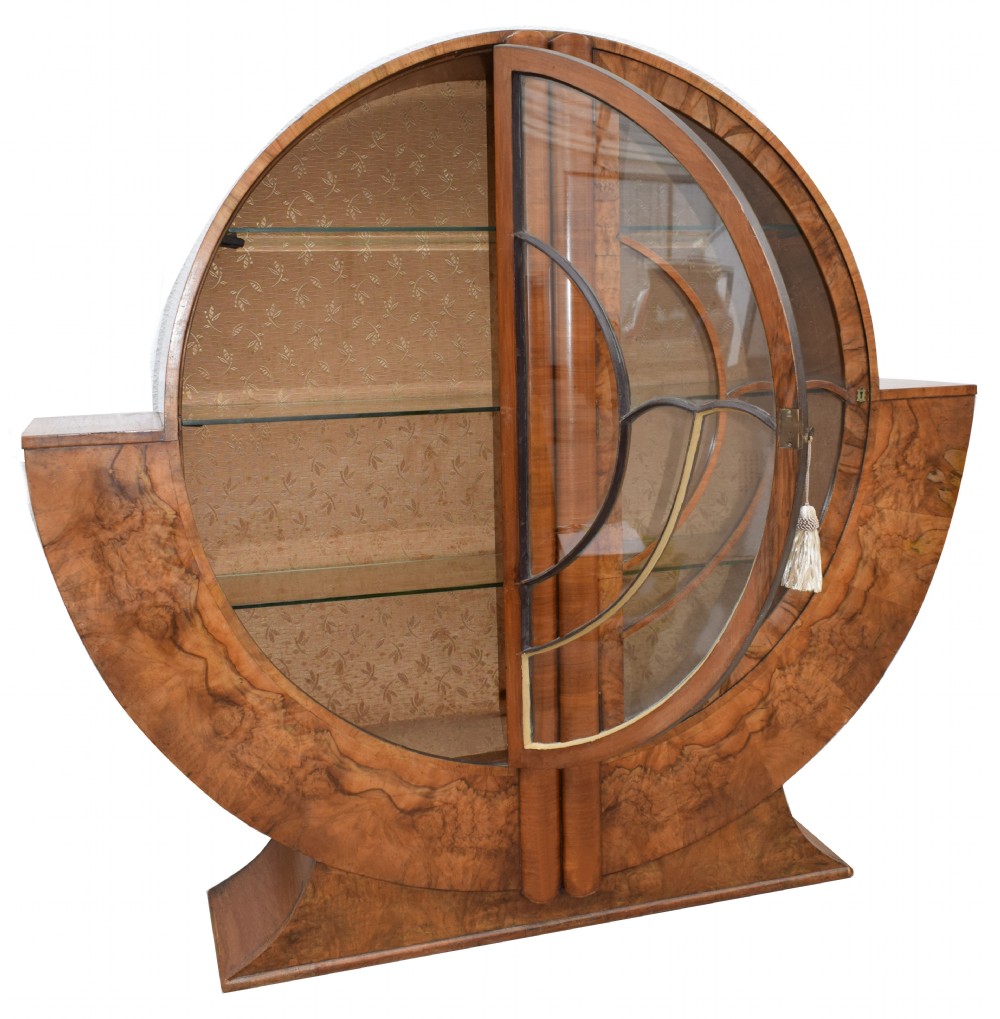 Art Deco Display Cabinet in Walnut, c1930s  View V