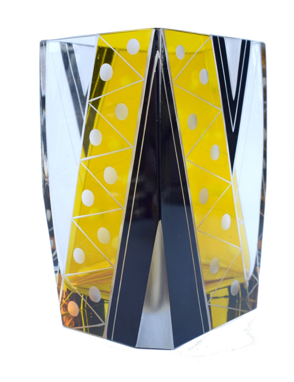 Art Deco Geometrically Decorated Glass Vase, C1930 View II