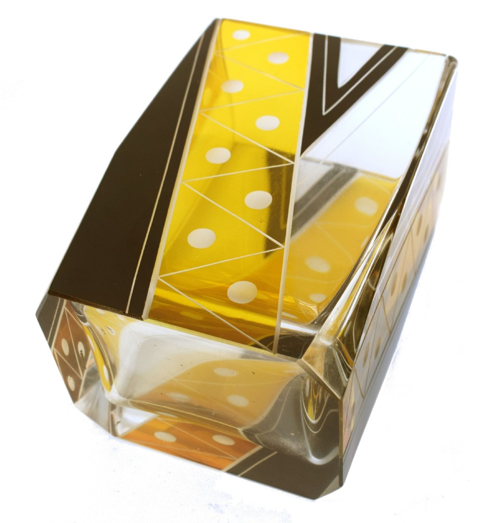 Art Deco Geometrically Decorated Glass Vase, C1930 View IV