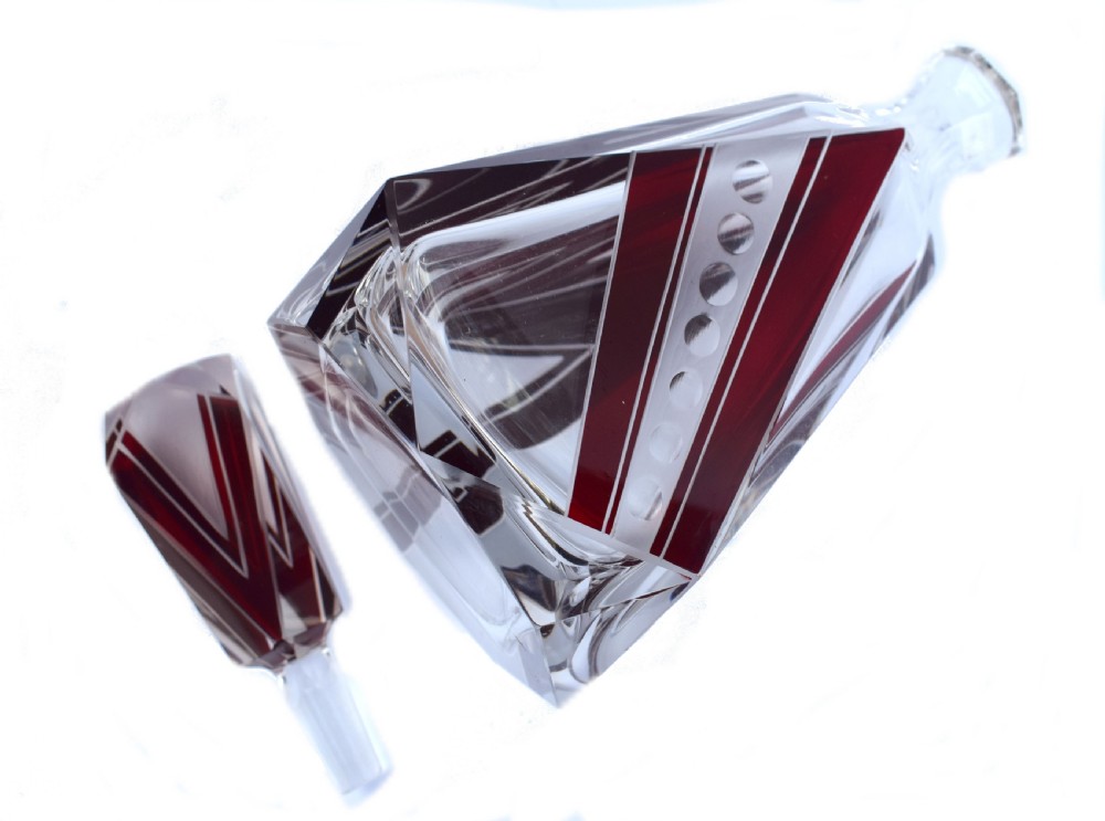 Art Deco Glass & Enamel Decanter Set, c1930 View IV
