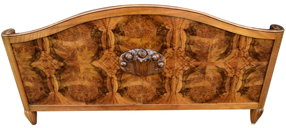 Art Deco King Size French Walnut Bed, c1930s View V