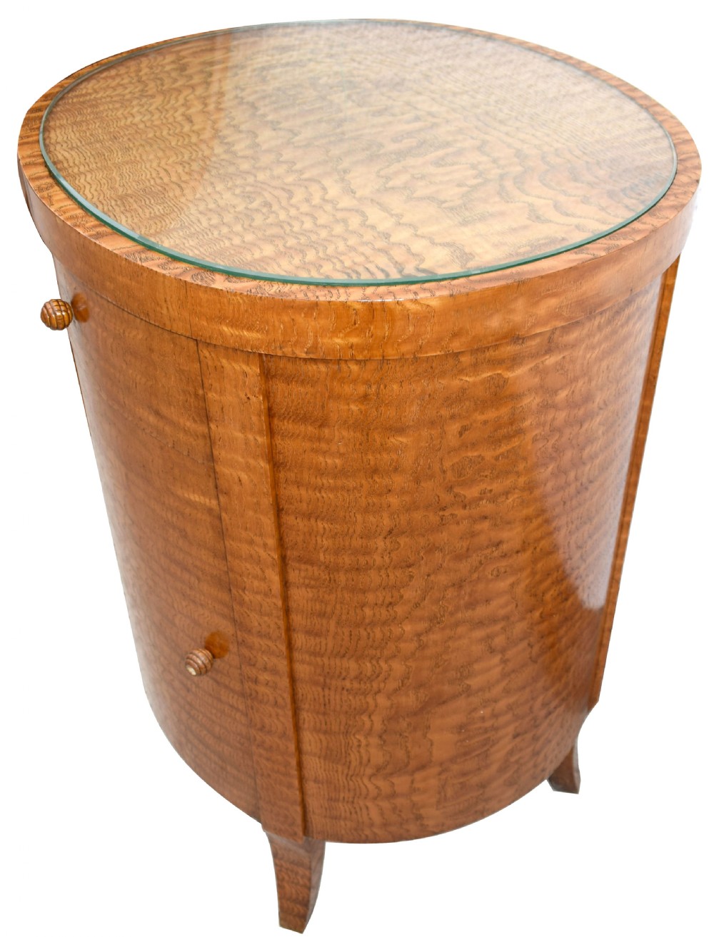 Art Deco Cylindrical Chinese Burl Ash Cabinet , c1930 View II