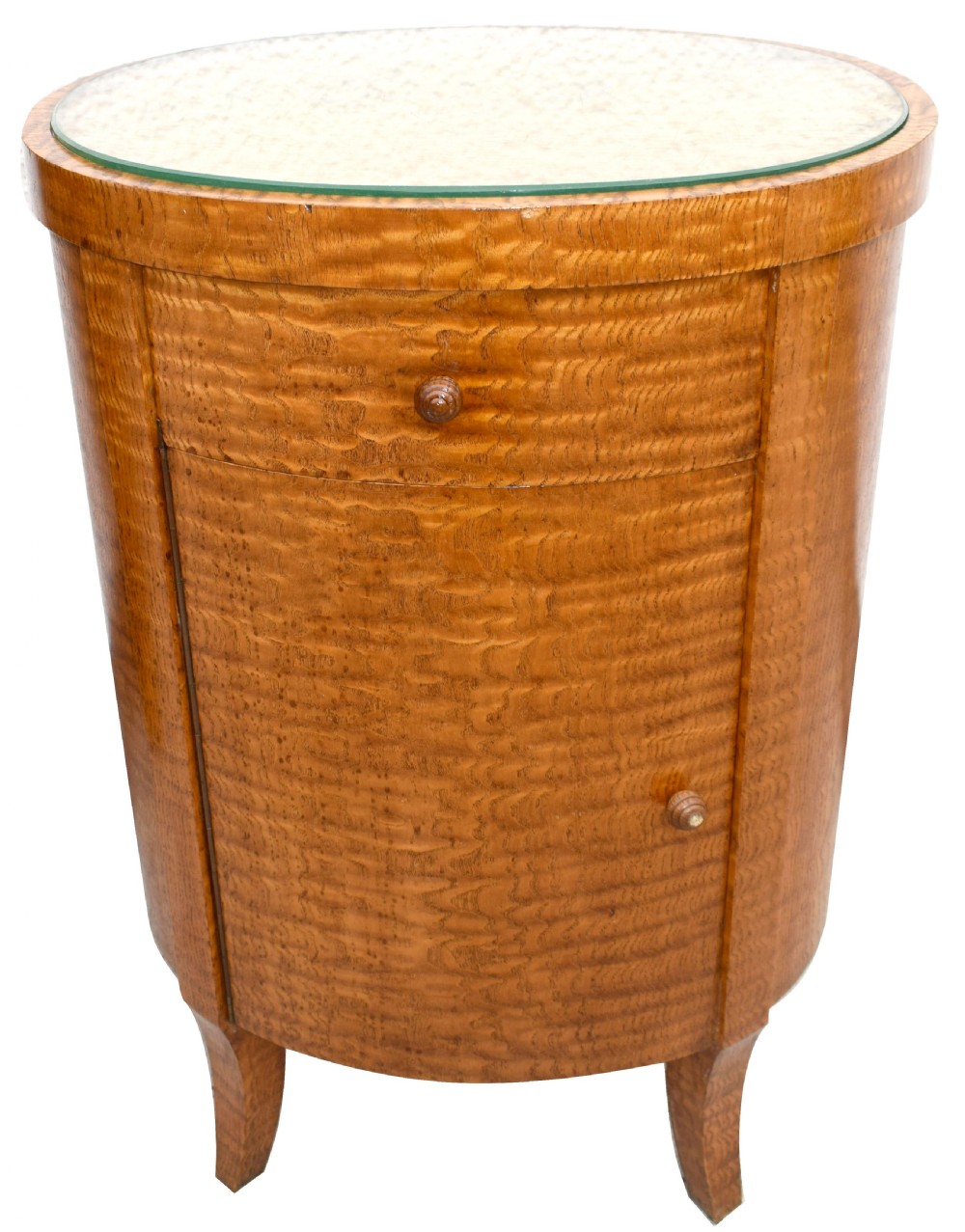 Art Deco Cylindrical Chinese Burl Ash Cabinet , c1930 View III