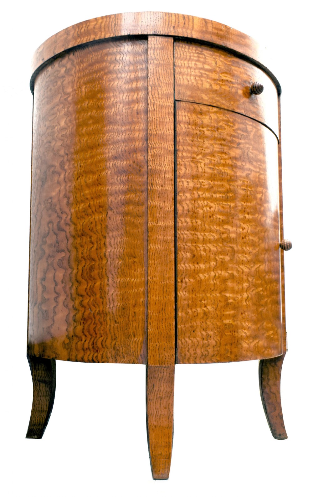 Art Deco Cylindrical Chinese Burl Ash Cabinet , c1930 View VIII