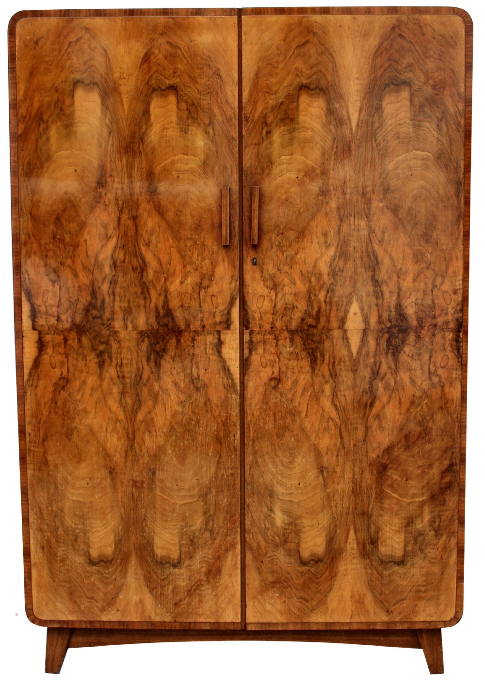 Art Deco Heavily Figured Double Wardrobe, c1930