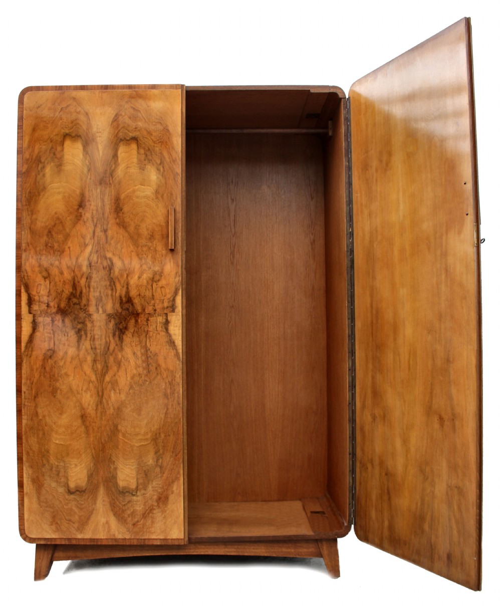 Art Deco Heavily Figured Double Wardrobe, c1930 View IX