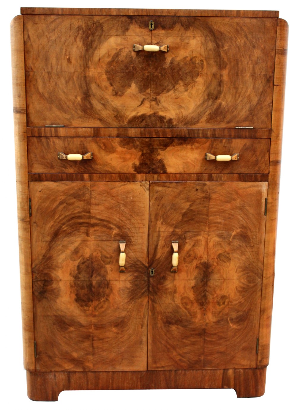 Art Deco Walnut Upright Cocktail Cabinet, c1930's  View II