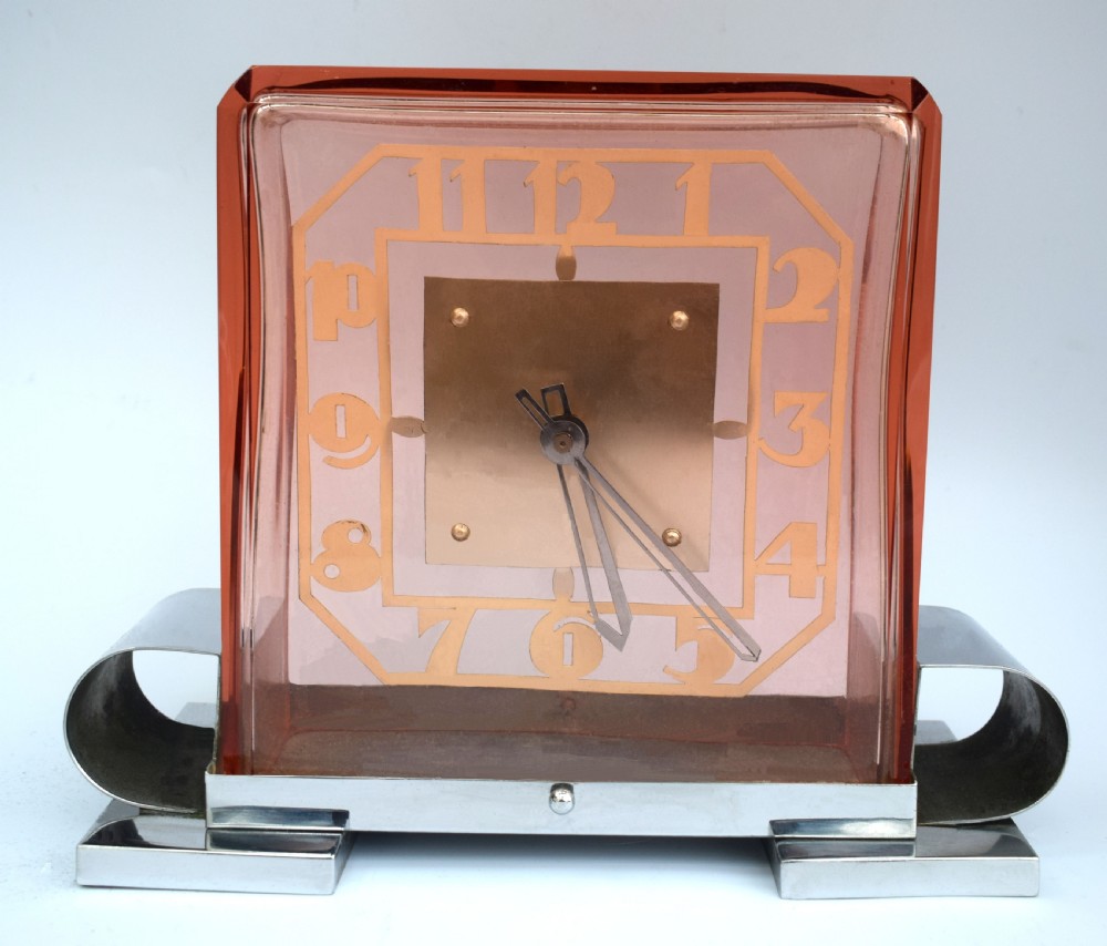Rare Art Deco Modernist French Mantle Clock, c1930
