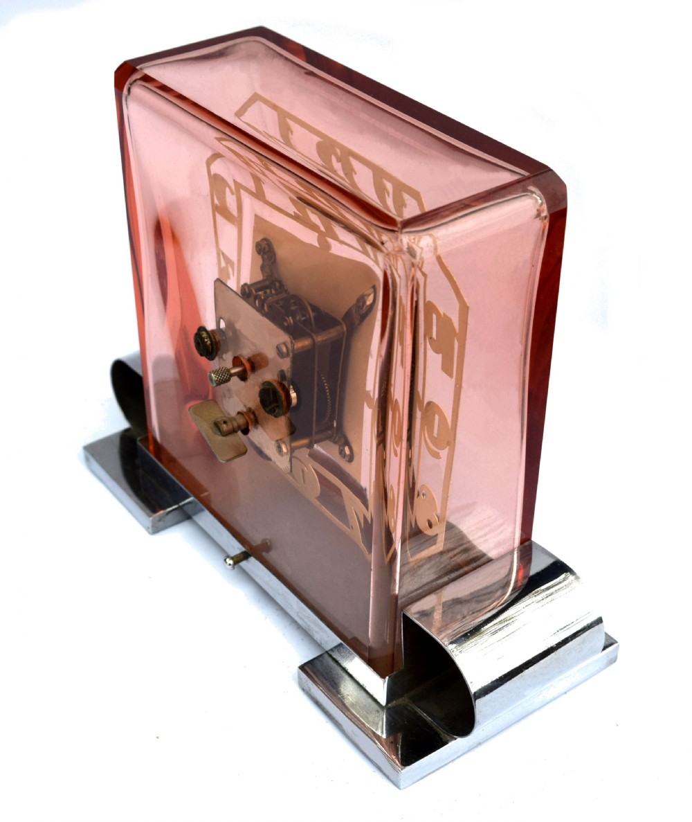 Rare Art Deco Modernist French Mantle Clock, c1930 View II